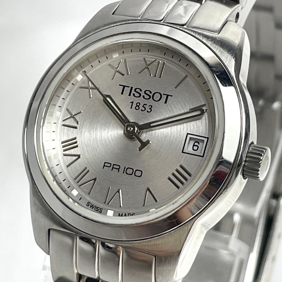 【稼働/純正ベルト】ティソ　デイト　腕時計　PR100 クォーツ　レディース
