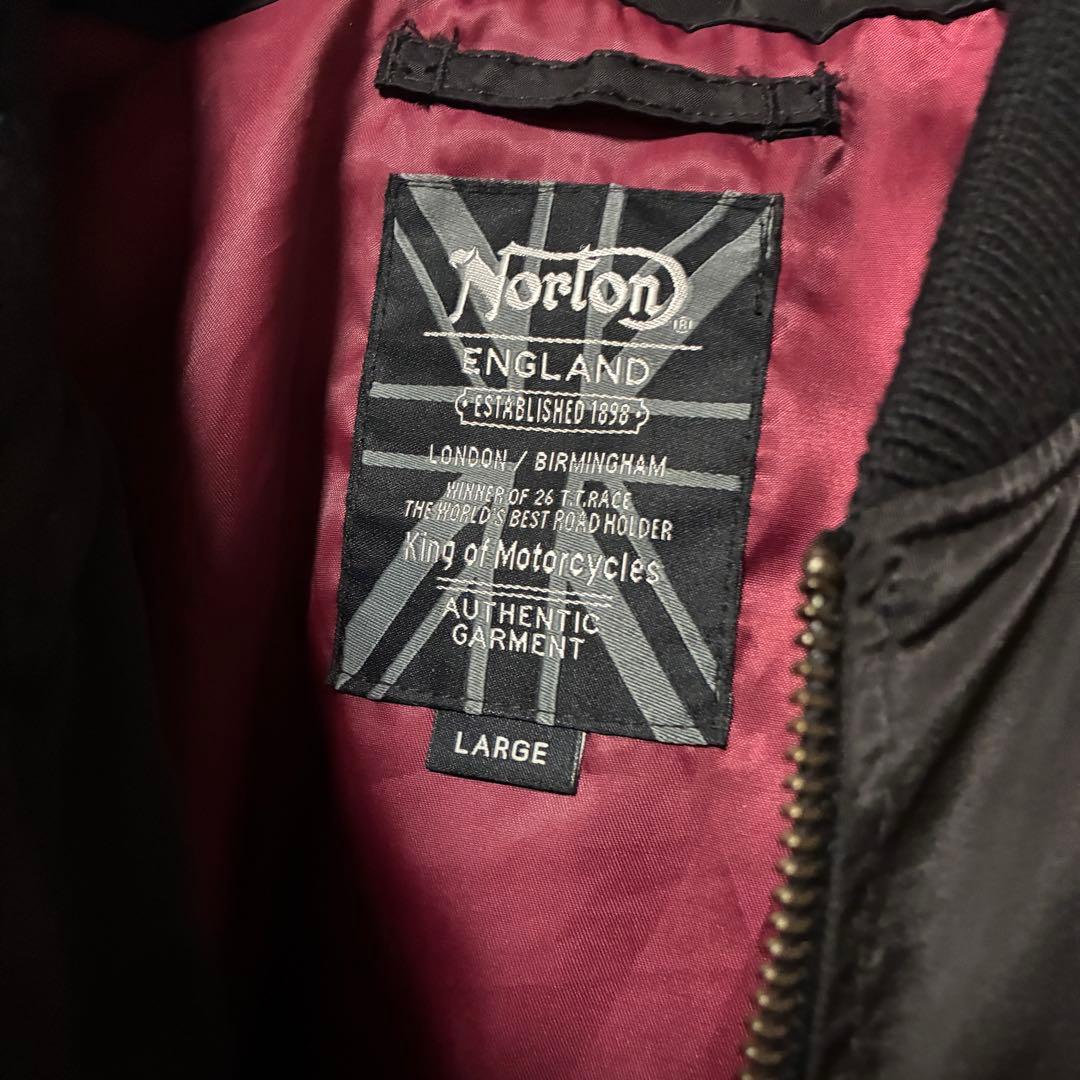Y2K✨【Norton】MA-1 フライトジャケット ブルゾン 刺繍 (L)