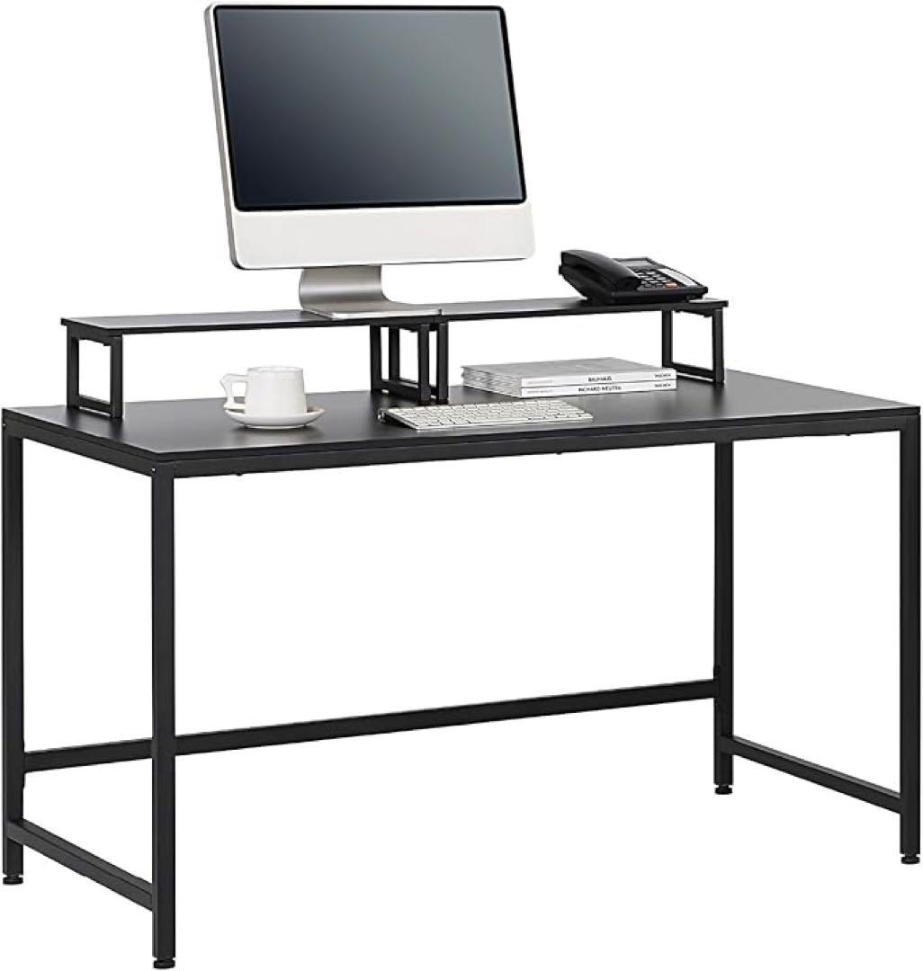 パソコンデスク モニター台付き幅120✕奥行60 cm シンプル デスク