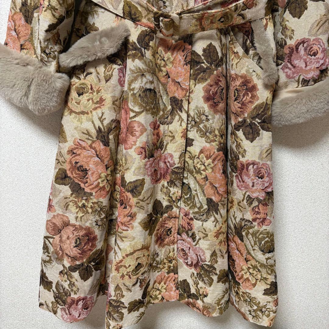 4L❇︎ クラロリくる実 クラシカルゴブランロングコート 大きいサイズ レディース