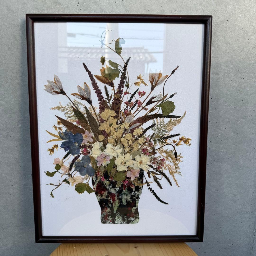 ドライフラワーアレンジメント 木製フレーム付き