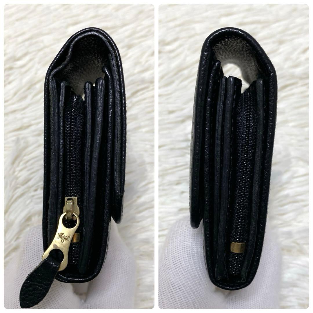 IL BISONTE イルビゾンテ コンパクト 折り財布 2つ折り ブラック