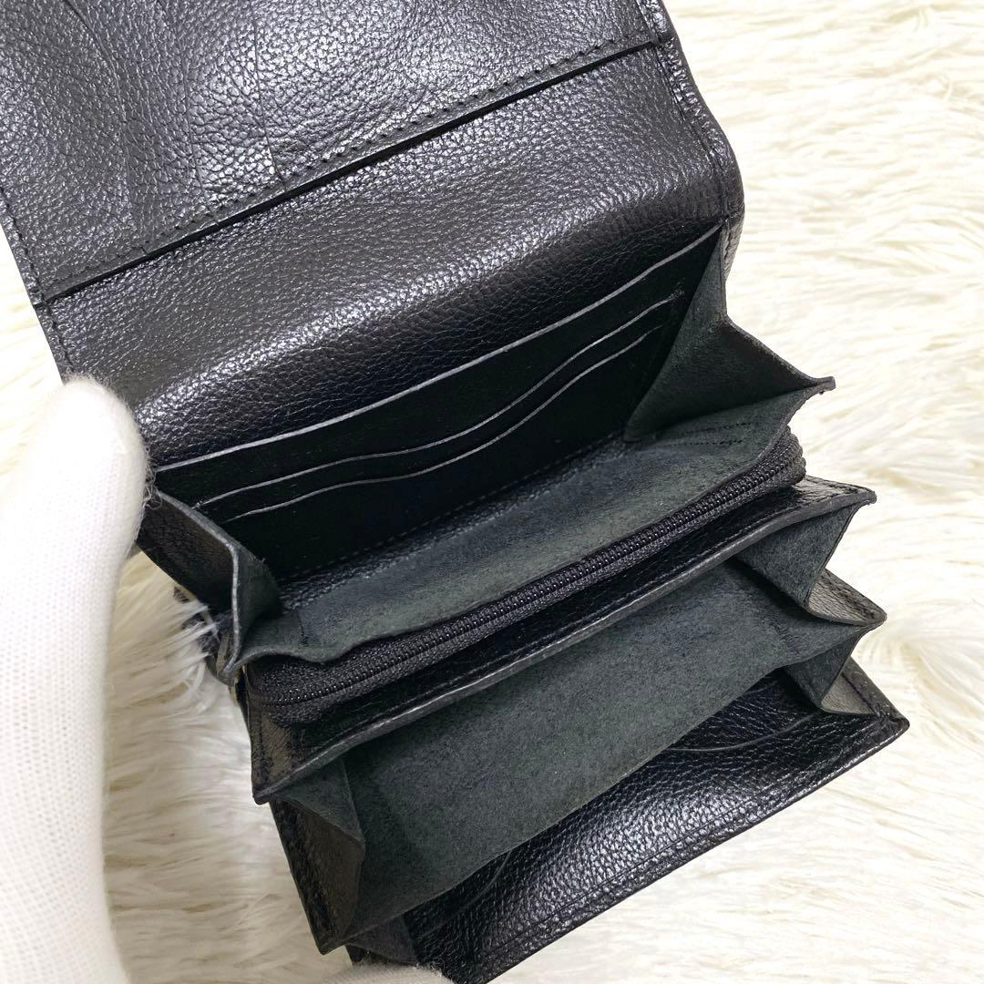 IL BISONTE イルビゾンテ コンパクト 折り財布 2つ折り ブラック