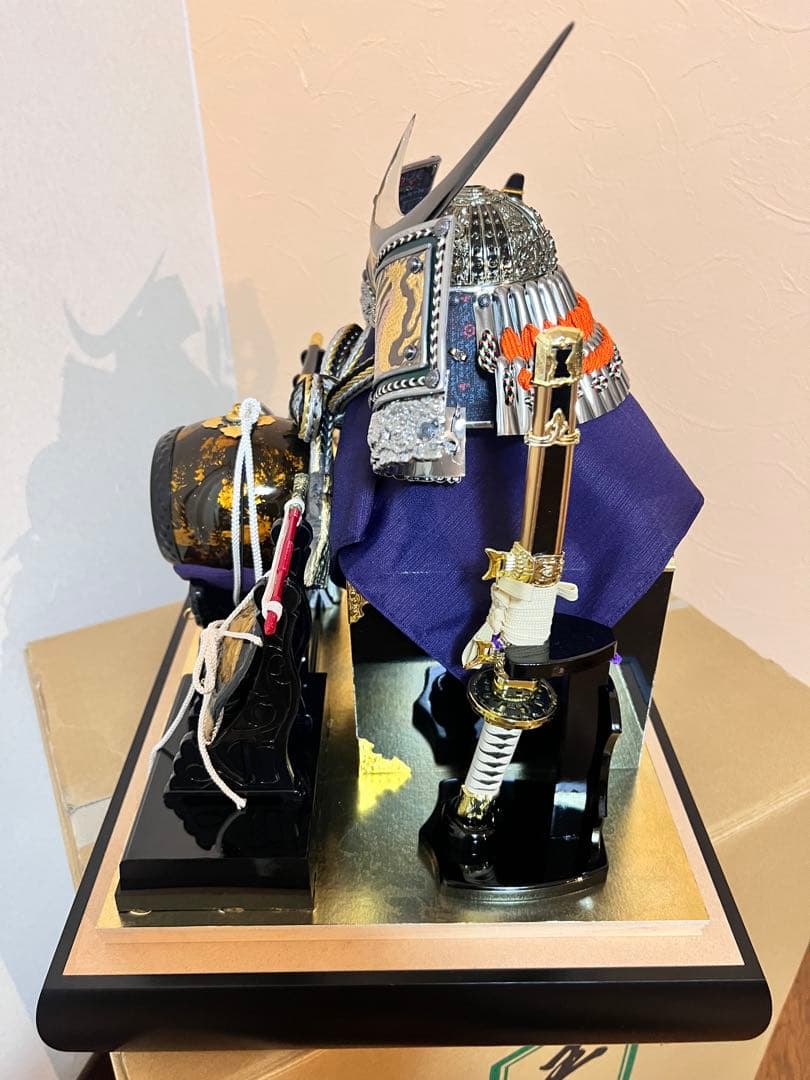 高級 五月人形 ガラスケース兜　伊達政宗　名入れ