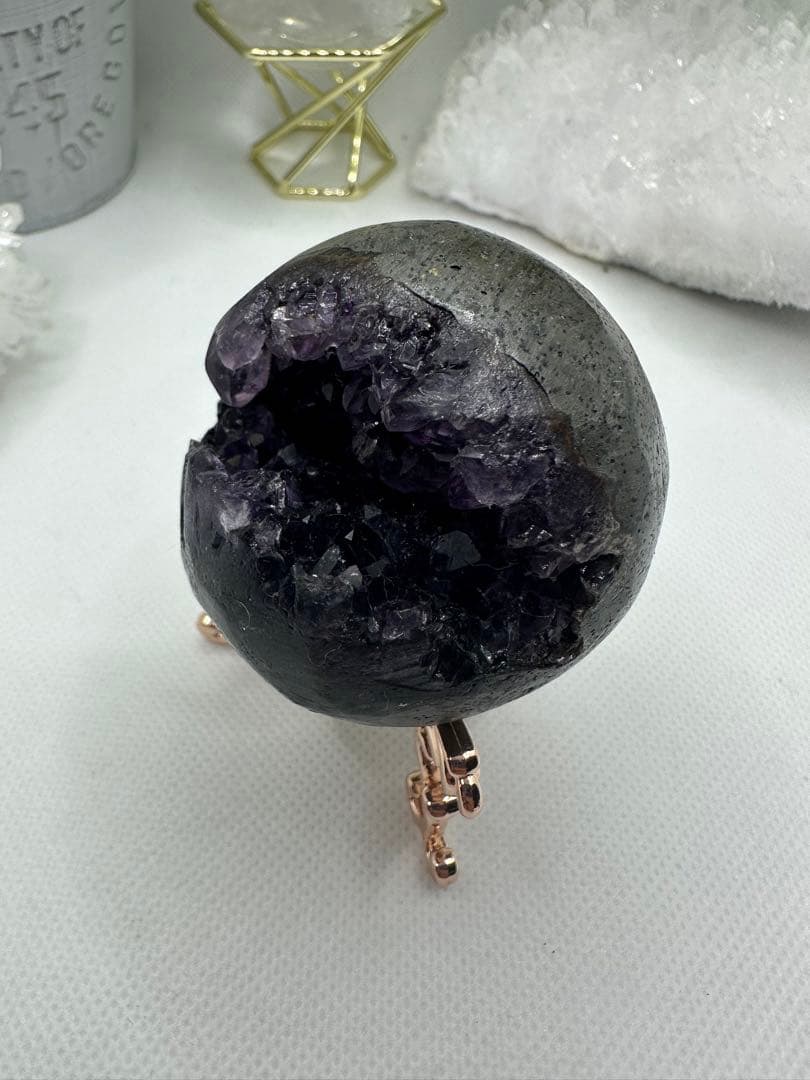 アメジスト ウルグアイ産 台座付き No10076