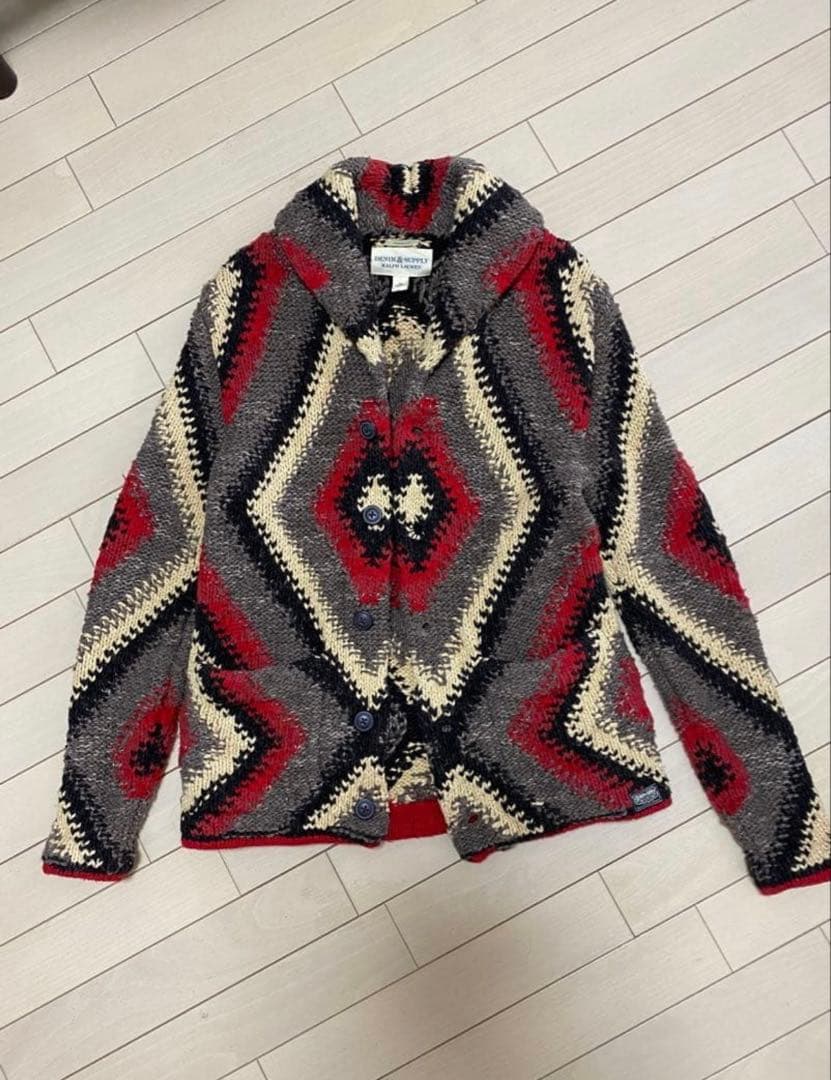 ★美品ラルフローレン　RalphLauren カウチン　メンズXS ナバホ柄