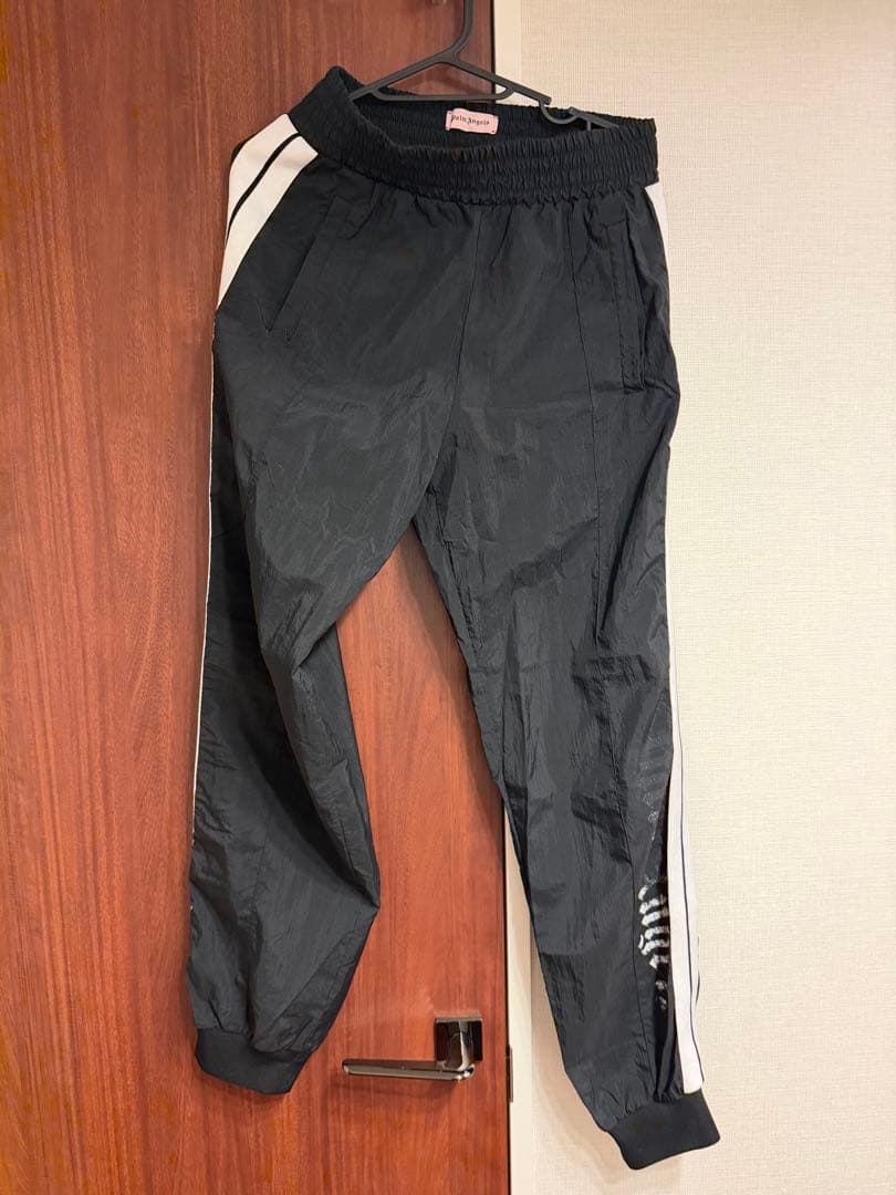深瀬着用　Palm Angels ナイロントラックパンツ　ブラック