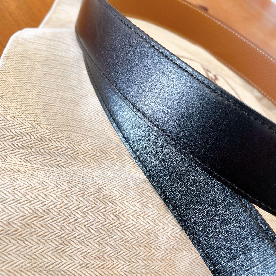 ☆極美品☆HERMES エルメス　ベルト　メンズ　リバーシブル　黒×茶