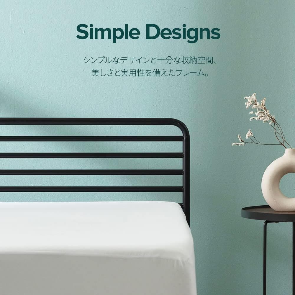 ZINUS メタル ベッドフレーム ダブル Tom l Platform