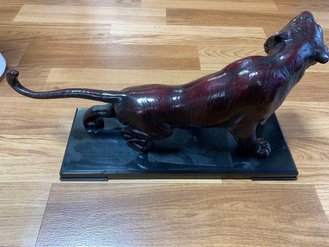 ヴィンテージ虎の置物 暁 瑞正謹製 台座、立札付(タイガー、寅、とら、トラ)