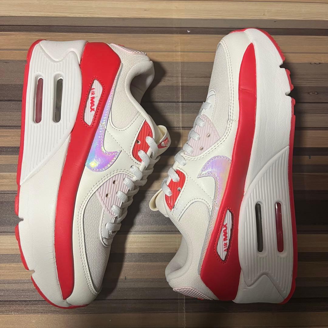 ナイキ エア マックス 90 LV8 厚底 ホワイト レッド 24cm