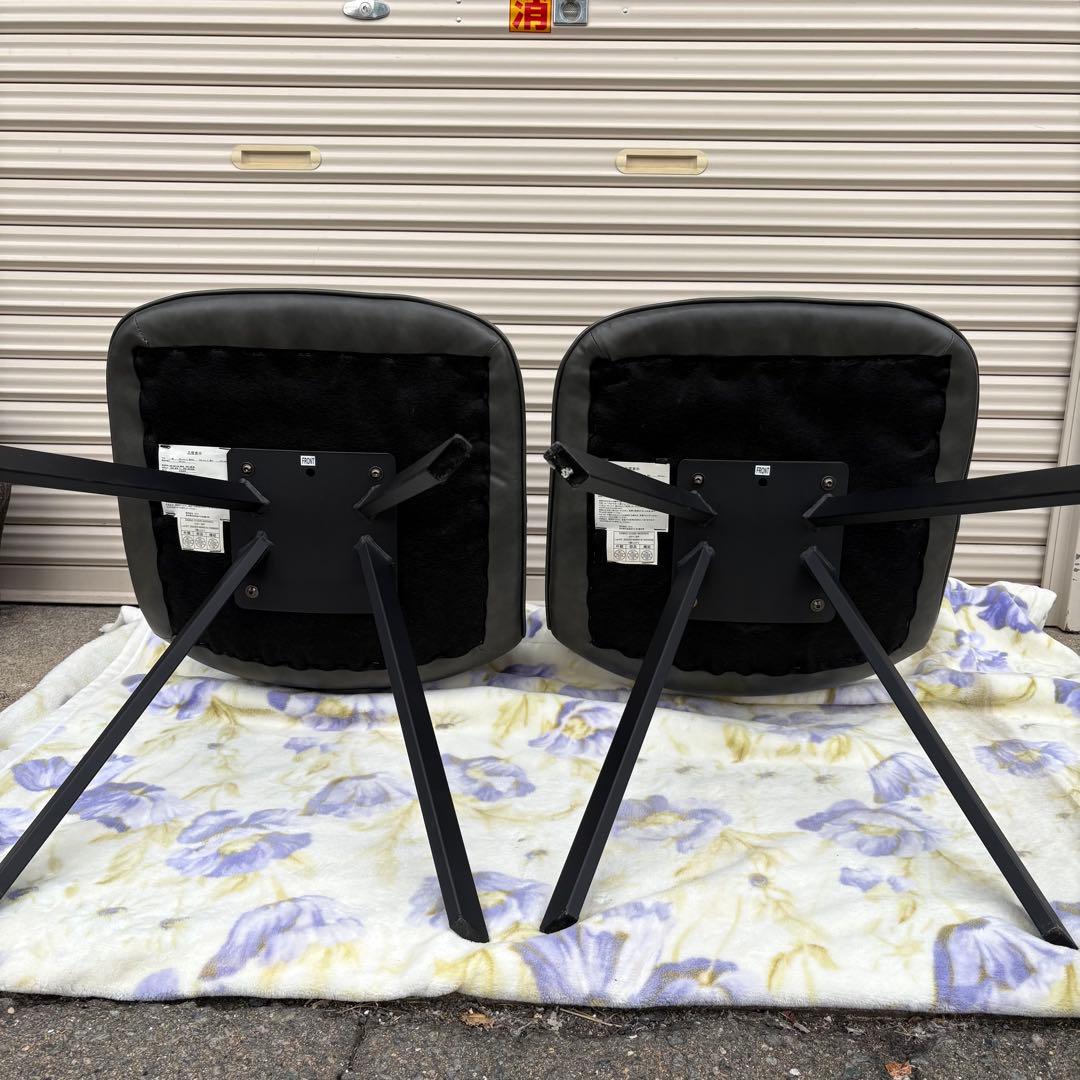 美品 ニトリ ダイニングチェア モラド DGY ダークグレー 2脚セット②