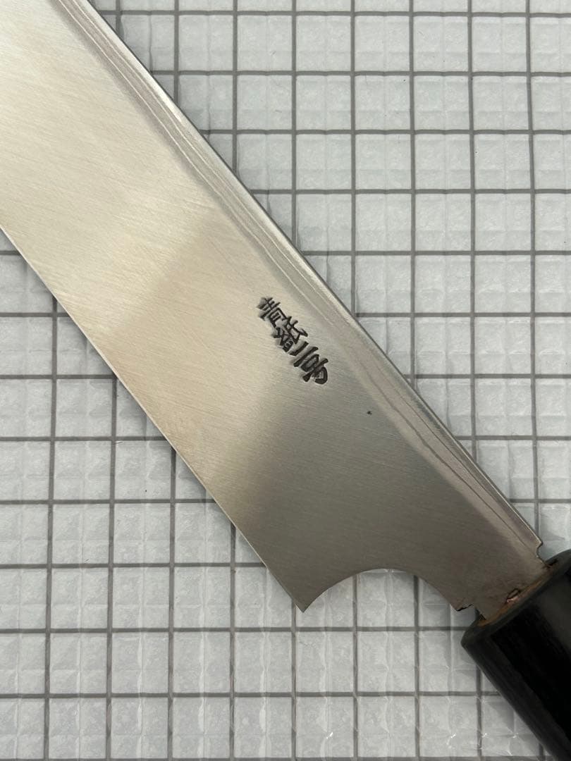 仙助 柳刃包丁 包丁 300mm 安来鋼青紙２号 ダマスカス 紫檀シノギ柄 ②