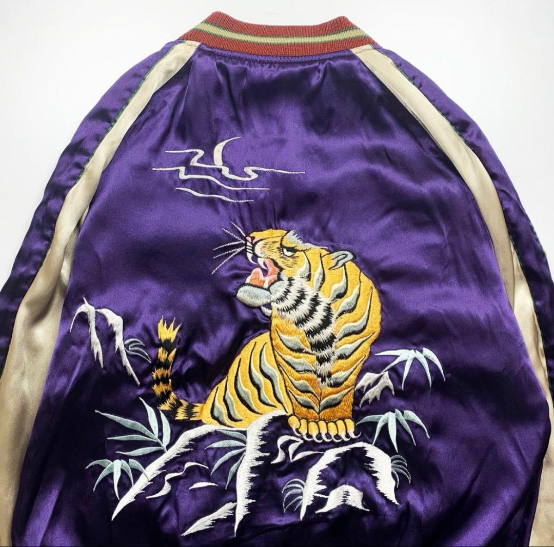 【両面最高】スカジャン鷲虎龍　テーラー　東洋エンタープライズ　刺繍M◆ビンテージ