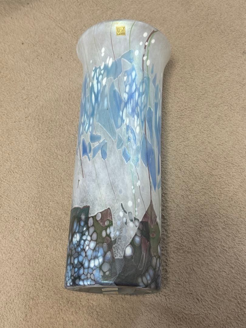 Isle of Wight Glass マーブル花瓶　高さ34センチ