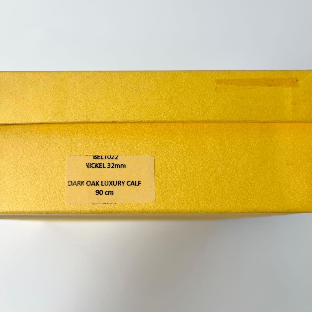 ジョンロブ　ベルト　カーフレザー　茶色　ブラウン　90サイズ　メンズ　フランス製