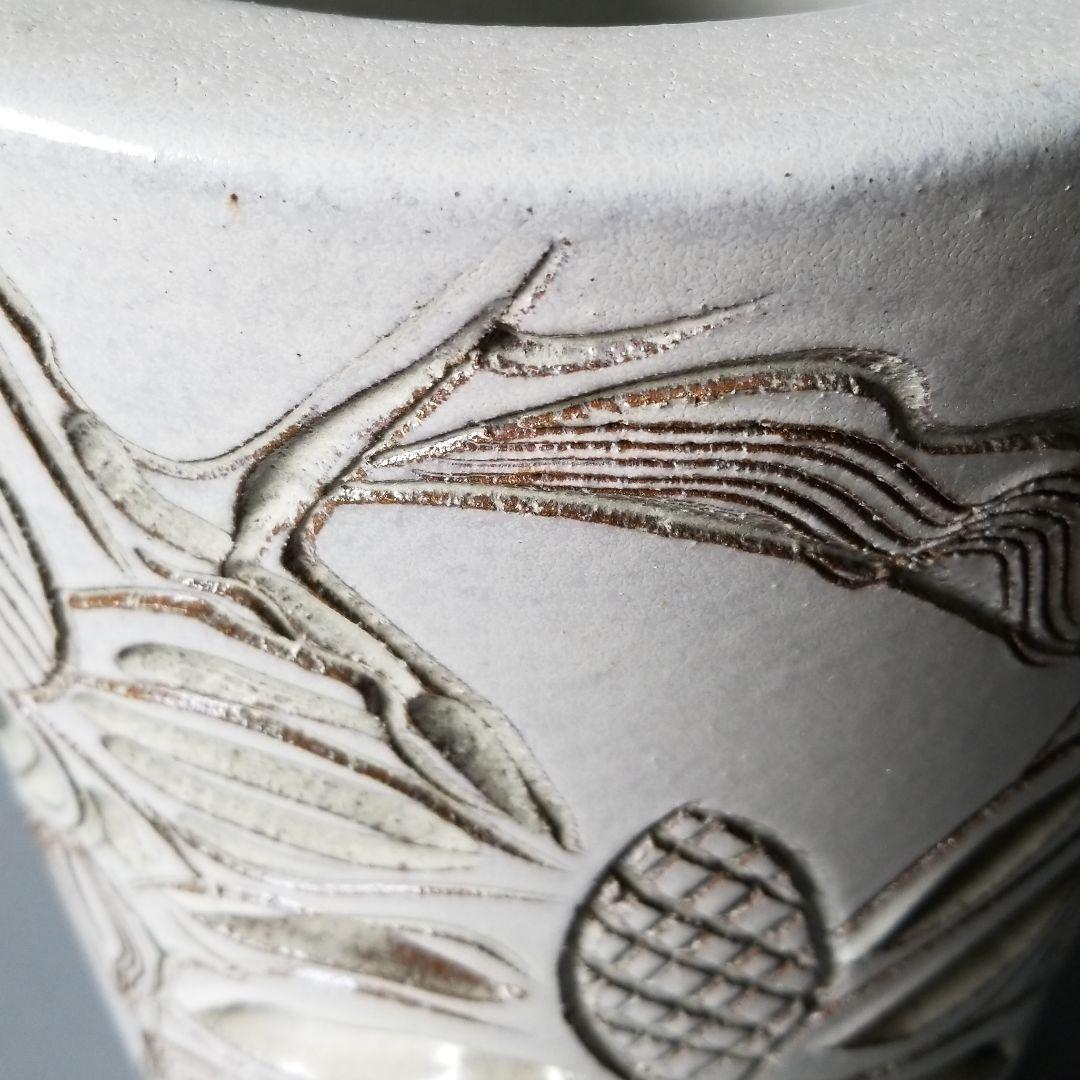 信楽焼傘立て  花彫 高さ４８cm