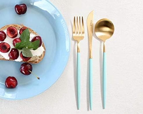 クチポール GOA ゴールド ターコイズ デザート3点セット カトラリー