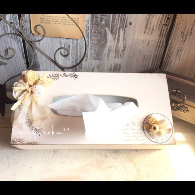out       木製❁ ナチュラル ティッシュBox❁
