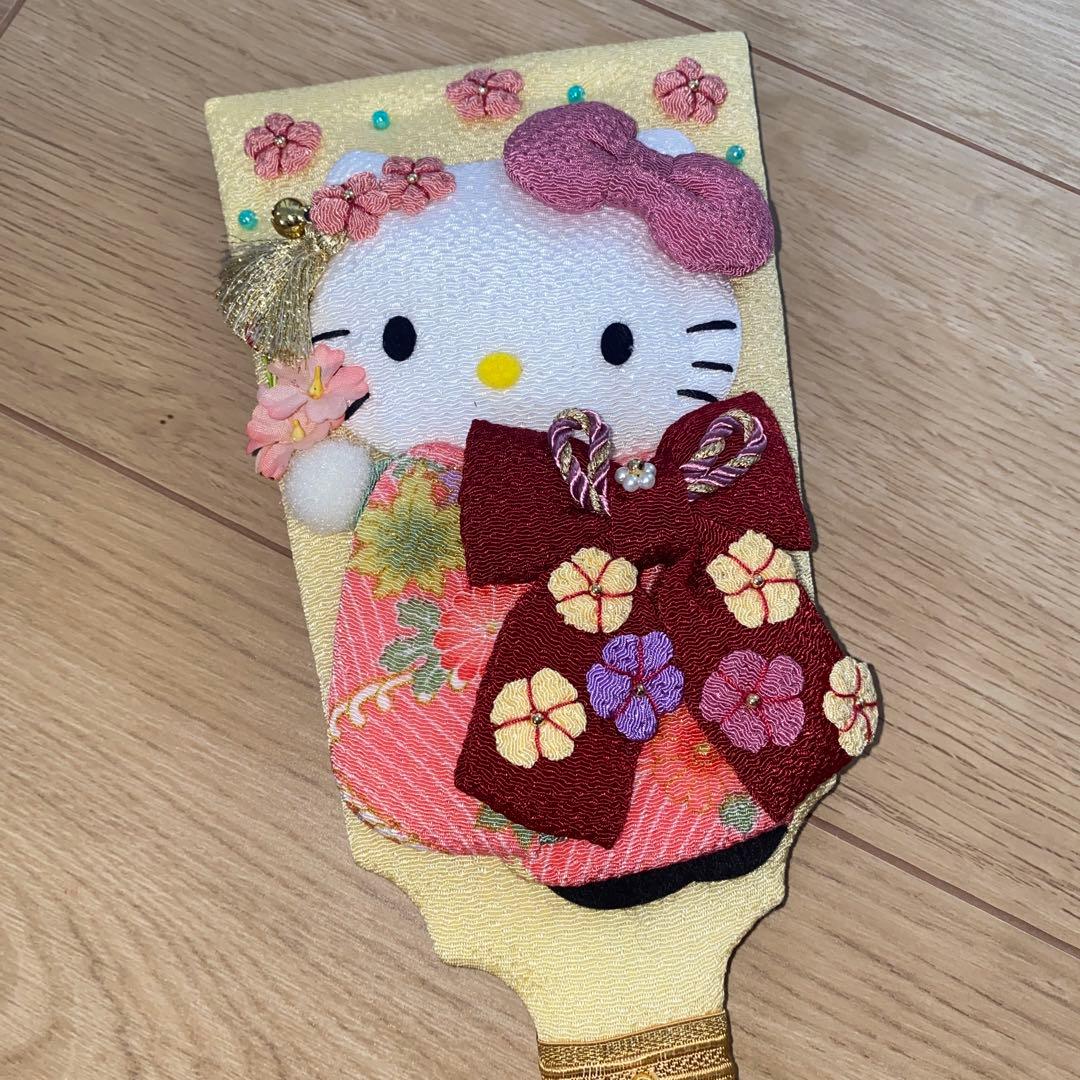 【新品未使用】1999年製♡キティ♡羽子板♡縁起物 ちりめん♡レア