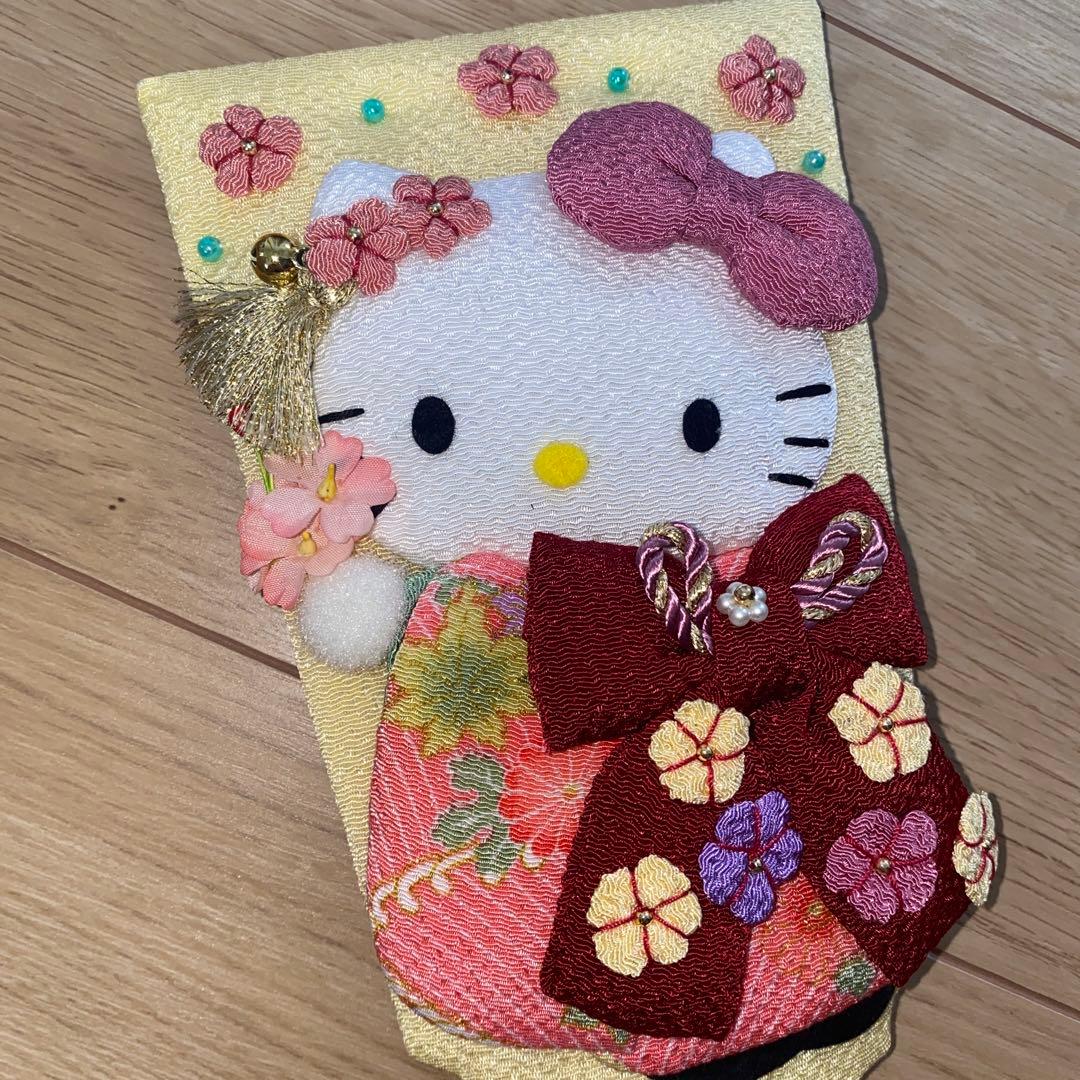 【新品未使用】1999年製♡キティ♡羽子板♡縁起物 ちりめん♡レア