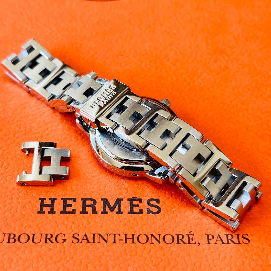 【HERMES】✨極美品✨ クリッパー レディース 腕時計 ブラック文字盤