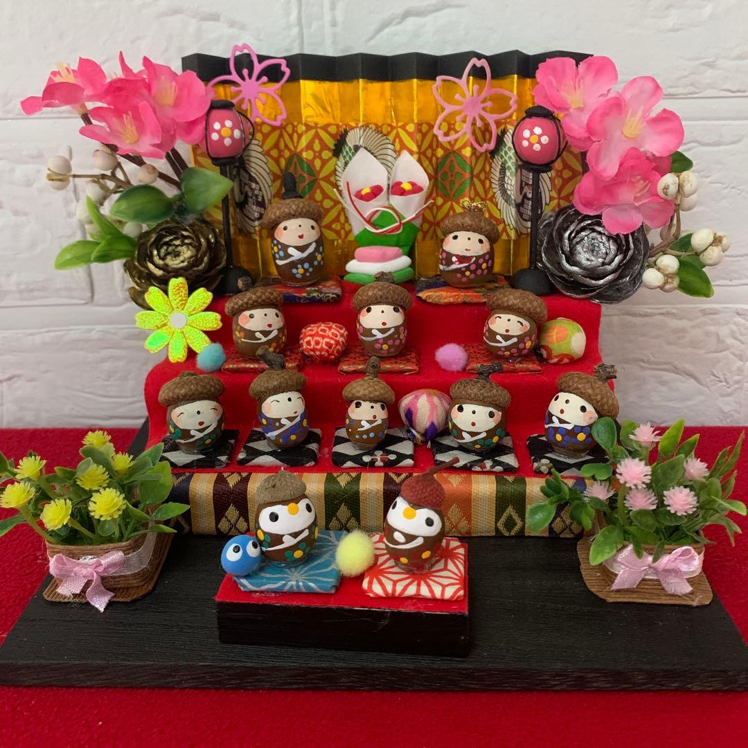 どんぐりアート♡お雛様オブジェ2点＆春のオブジェ2点♡