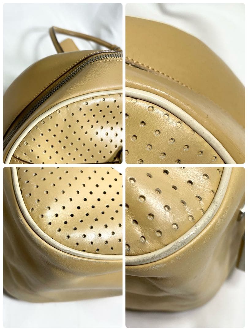 PRADA パンチング ボーリング バッグ チャーム 南京錠 大容量 多機能 黄