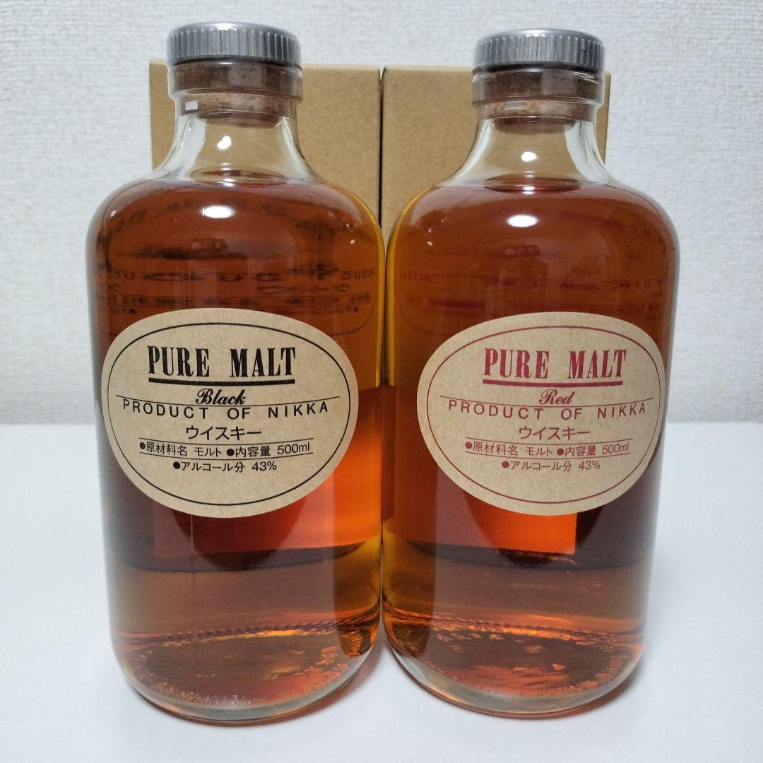 新品 NIKKA PURE MALT Black & Red 500ml セット