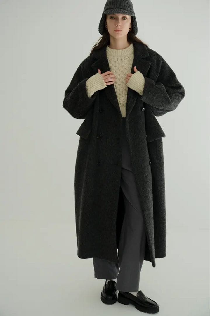 ジャケット・アウター CLANE 24AW DOUBLE WOOL LONG COAT