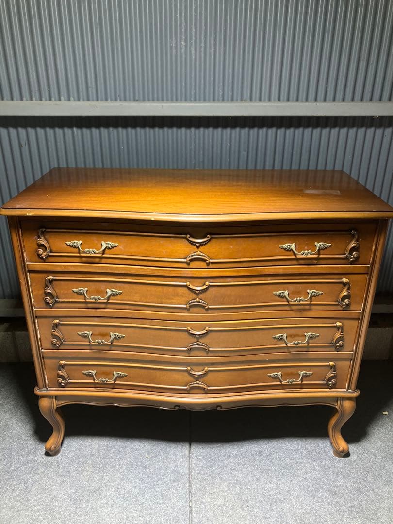 ☆中古☆猫脚 チェスト　収納家具 4ドロアー　アンティーク調 4段引き出し中古品