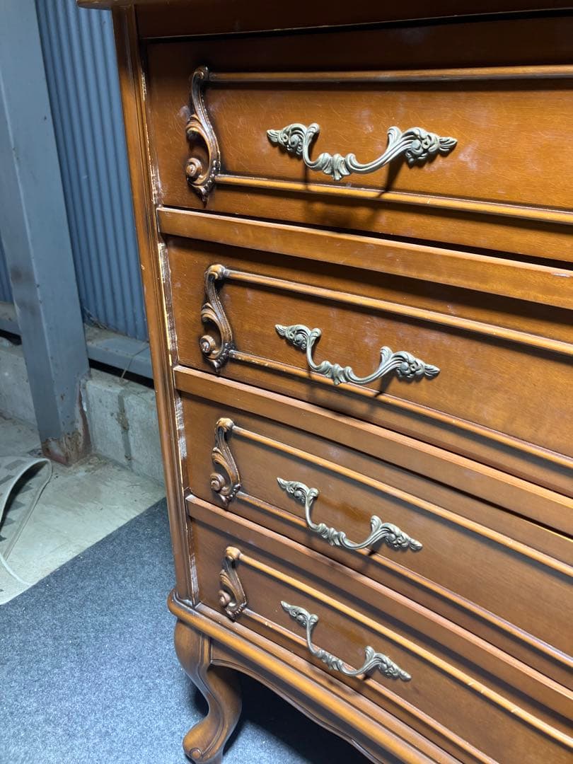 ☆中古☆猫脚 チェスト　収納家具 4ドロアー　アンティーク調 4段引き出し中古品