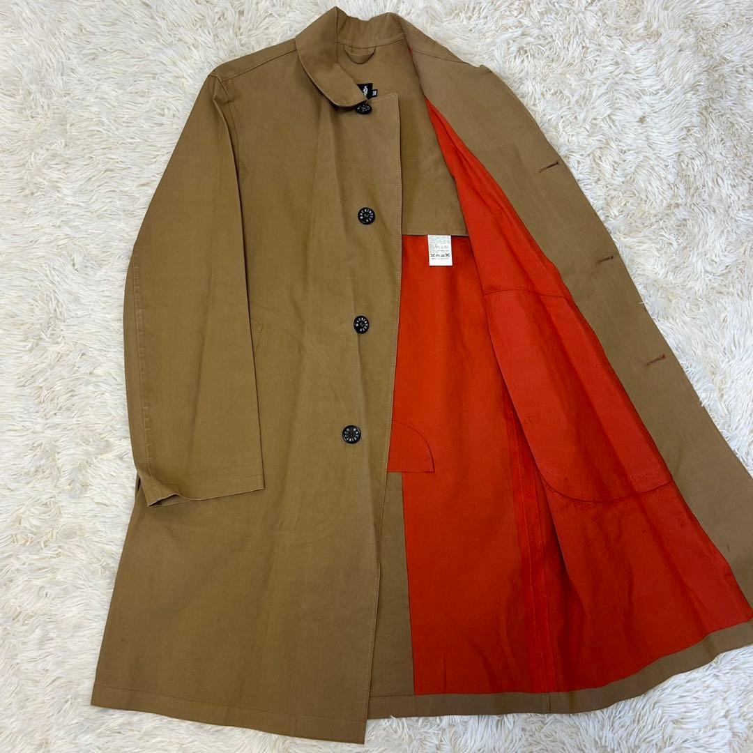 マッキントッシュ　ステンカラーコート ゴム引き ブラウン オレンジ 38