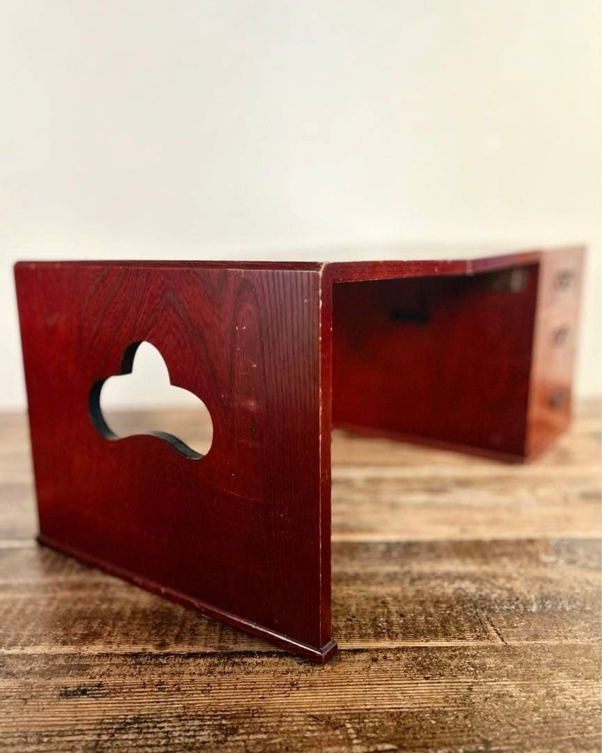 折りたたみ文机 アンティーク 日本古家具 大正〜昭和初期 無垢 三段引出 古道具