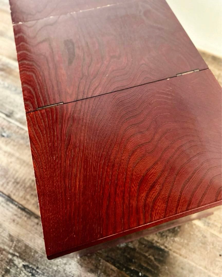 折りたたみ文机 アンティーク 日本古家具 大正〜昭和初期 無垢 三段引出 古道具