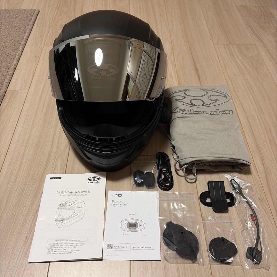 OGK KABUTO SHUMA M ミラーシールド Sena J10 インカム