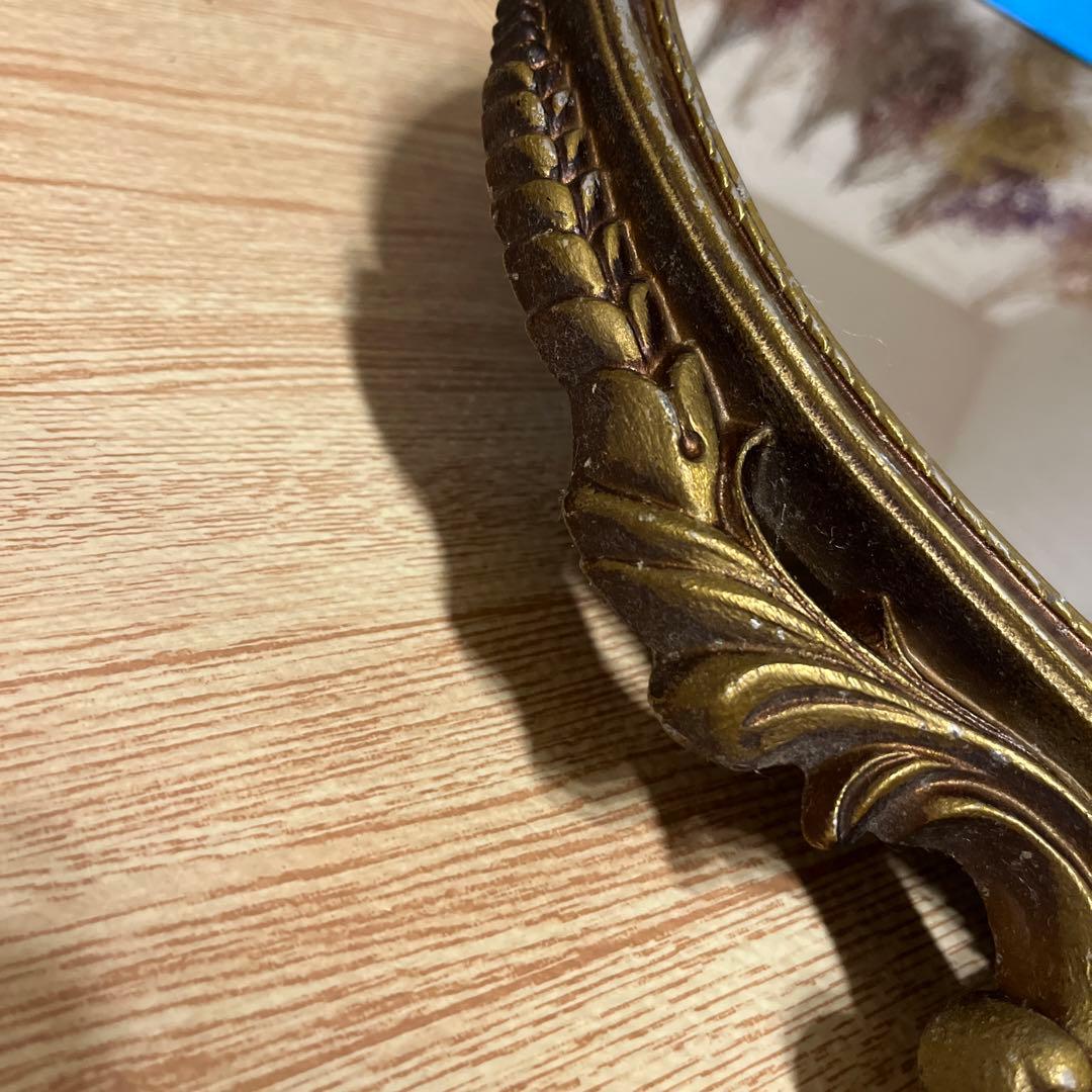 大幅お値下げ中。アンティークミラー　金属製　高級　壁掛け鏡