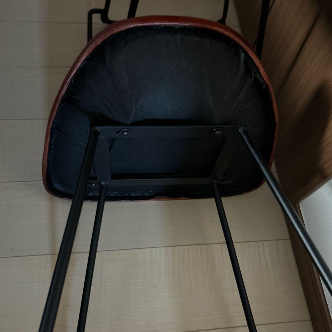 本革張りスツール 椅子2脚セット
