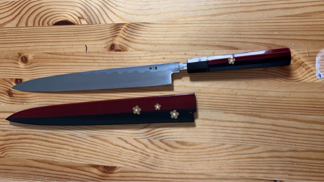 柳刃包丁 金桜模様