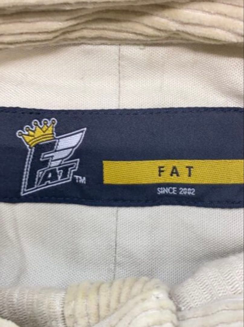 美品FAT BIGWALEベージュ コーデュロイ　シャツ 左胸ポケット付き
