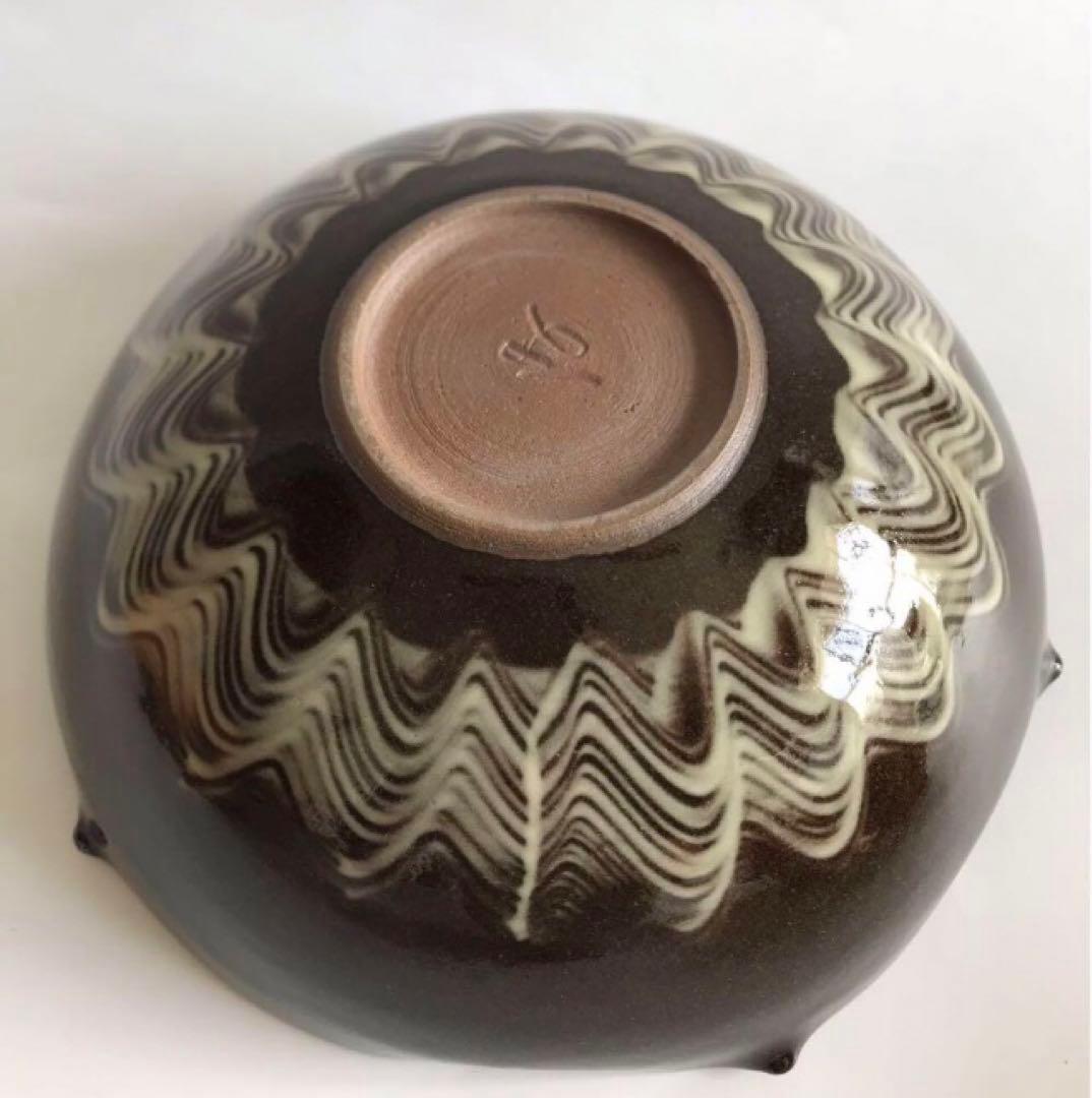 長崎県無形文化財指定 十三代臥牛窯 横石臥牛 刷毛目 菓子鉢 共箱　3点