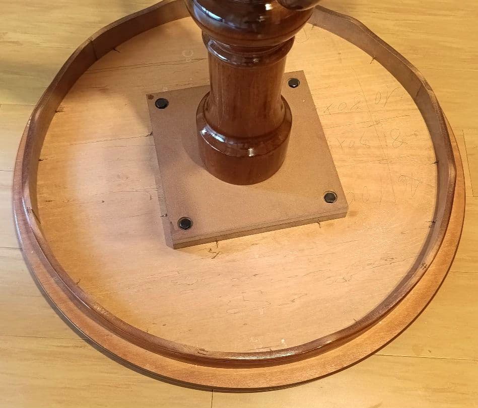 イタリア高級家具 象嵌細工 クラシックダイニングテーブル 80cm 猫脚