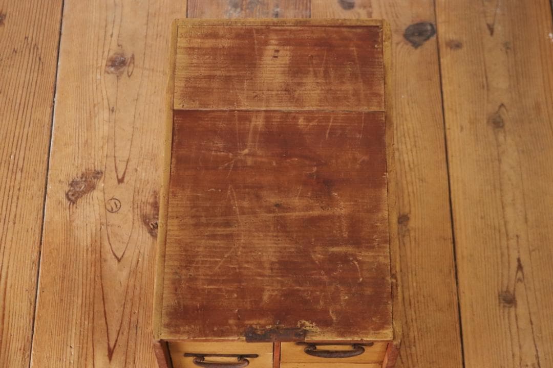 レトロ 卓上 小引き出し 抽斗 5杯 時代物 収納 小物入れ 木製 ヴィンテージ