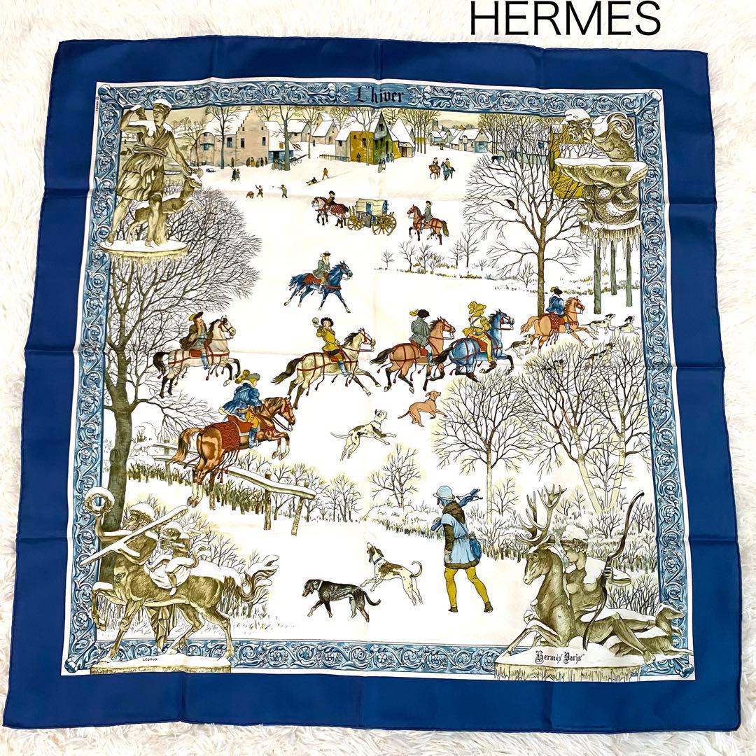 HERMESカレ大判シルクスカーフ　リヴェール　冬