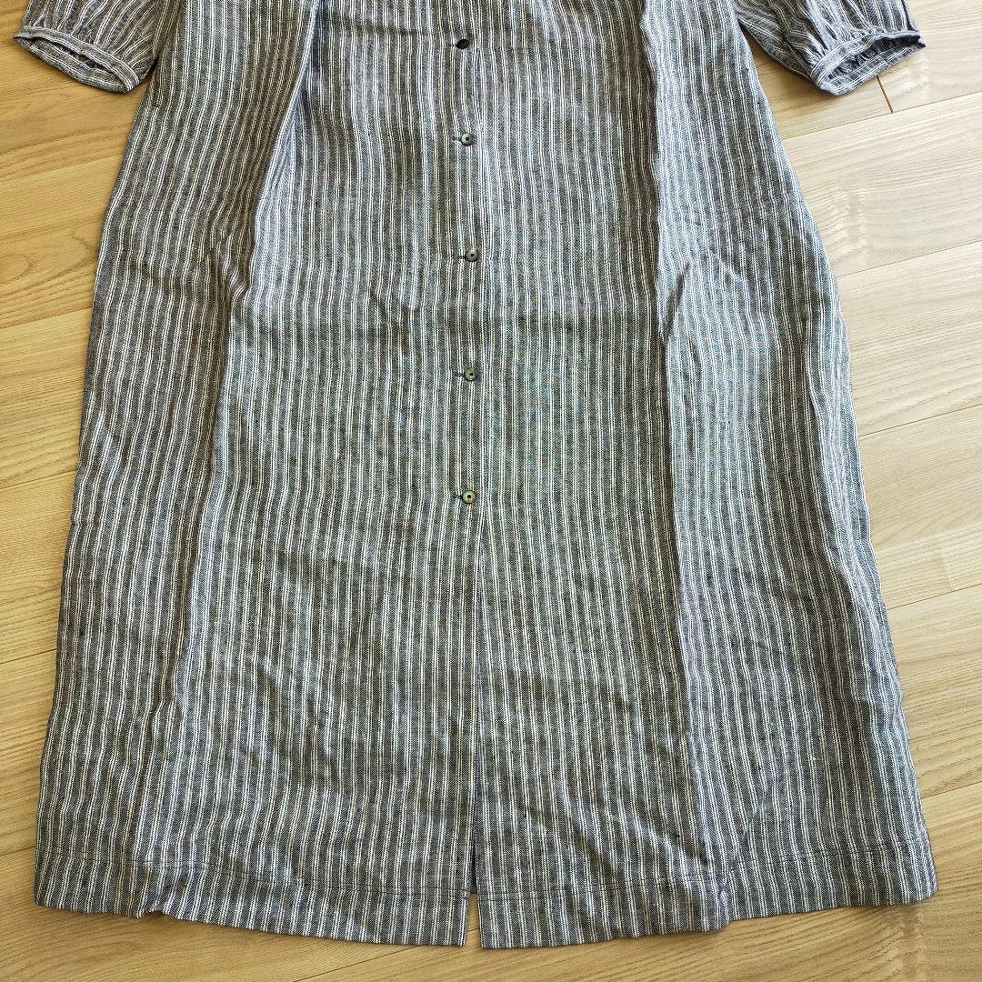 リゼッタ　ボニュー　ストライプ　リトアニアリネン　麻100％　ワンピース　サイズ