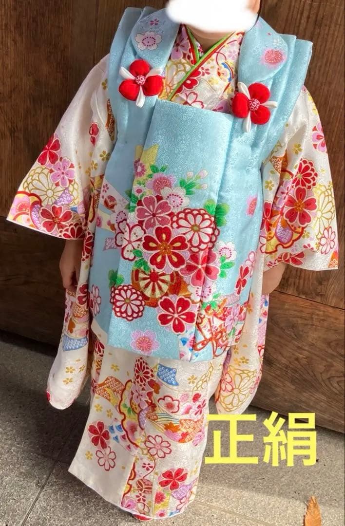 七五三 3歳 正絹 着物 セット　ひな祭り　お正月　お祝い着　被布　和装　結婚式