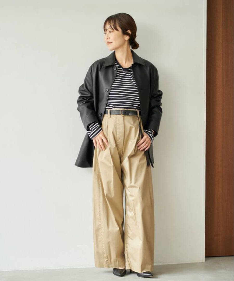 Plage Leather Like Car コート ブラック　 38