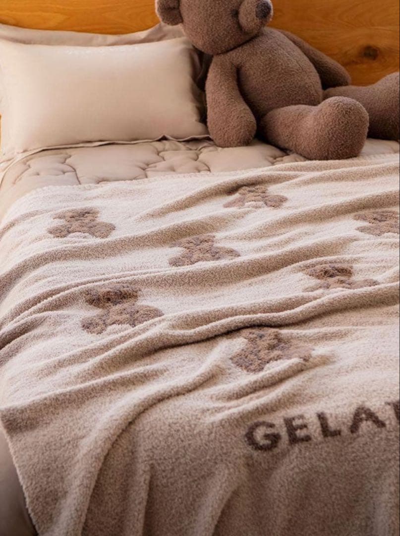 【新品未使用】ジェラートピケ ベアジャガードマルチカバー(BRW-F)