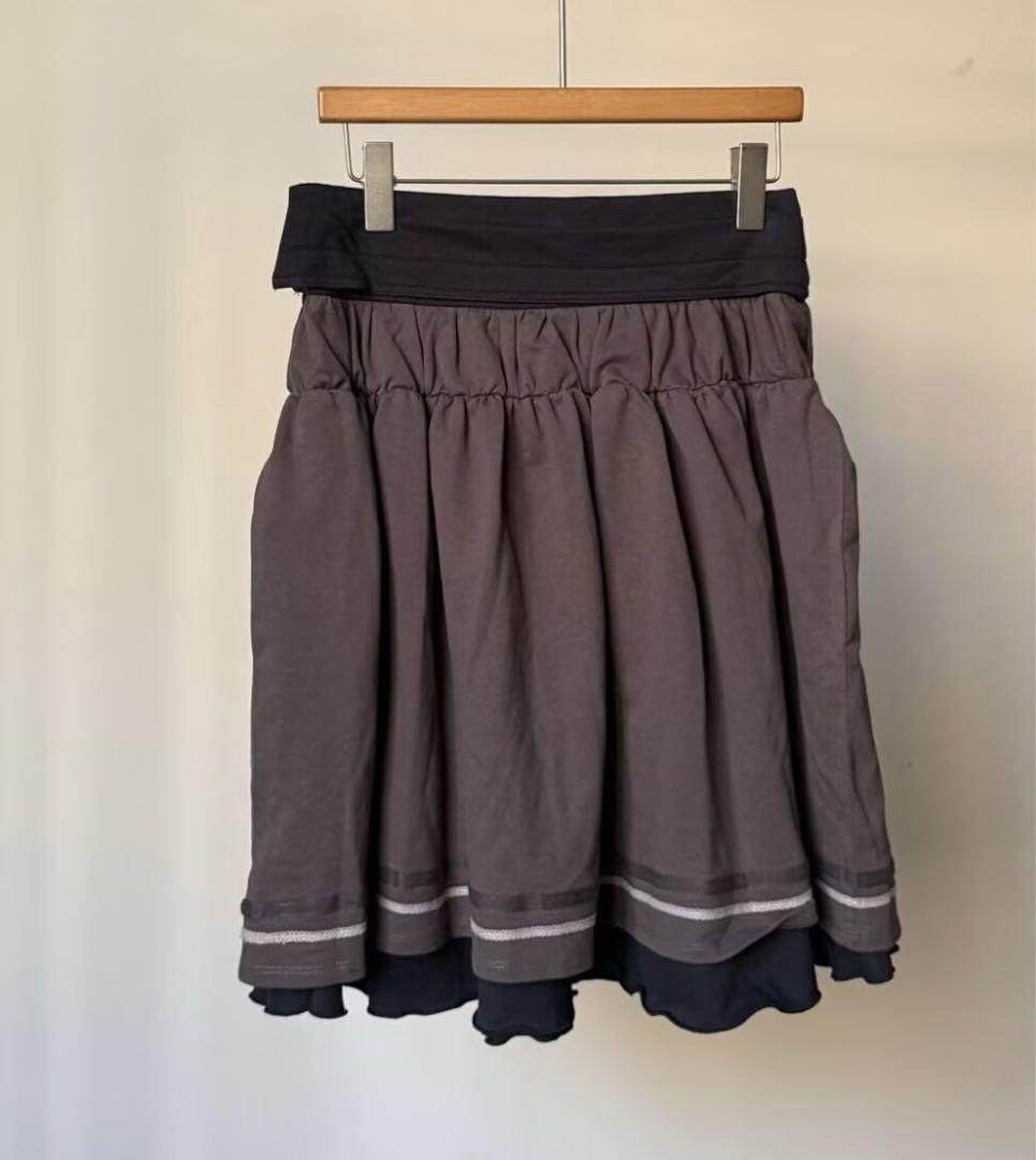 Coyseio x Blythe フレア ギャザースカート チャコール色