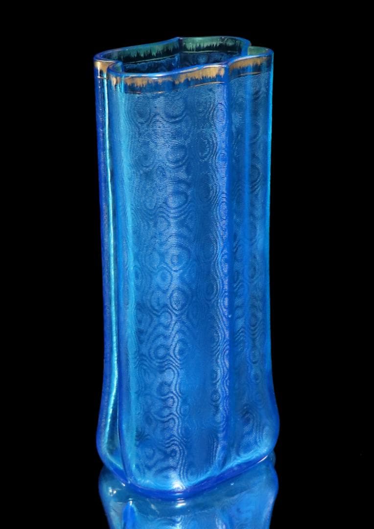 オールド・バカラ 博物館級 1900年 金彩大型花瓶 26.3cm ブルー 壺